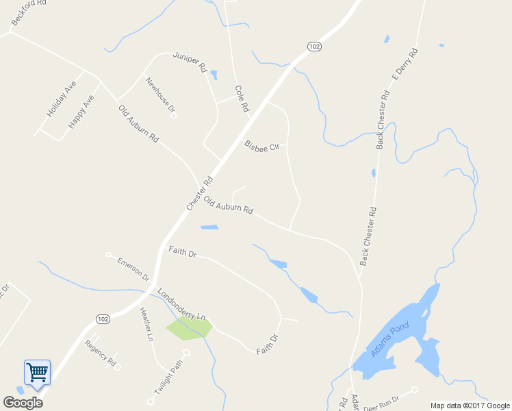 map of restaurants, bars, coffee shops, grocery stores, and more near 19 Old Auburn Road in Derry