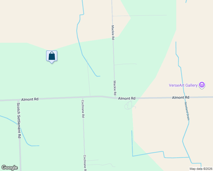 map of restaurants, bars, coffee shops, grocery stores, and more near 1025 Mackie Road in Almont