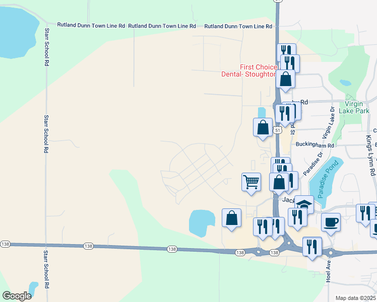 map of restaurants, bars, coffee shops, grocery stores, and more near in Stoughton