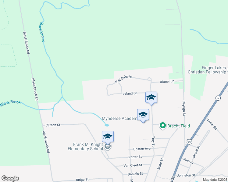 map of restaurants, bars, coffee shops, grocery stores, and more near 19 Edgewood Road in Seneca Falls