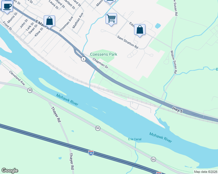 map of restaurants, bars, coffee shops, grocery stores, and more near 105 Quist Road in Amsterdam