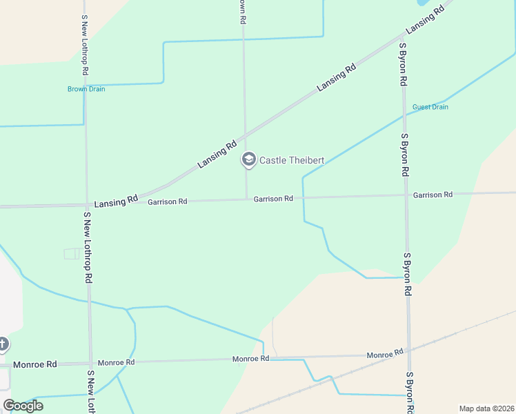map of restaurants, bars, coffee shops, grocery stores, and more near 10441 Garrison Road in Durand