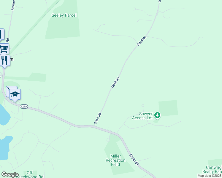 map of restaurants, bars, coffee shops, grocery stores, and more near 31 Odell Road in Sandown