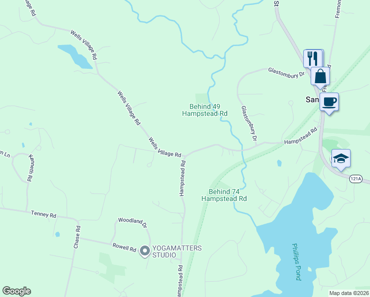 map of restaurants, bars, coffee shops, grocery stores, and more near 57 Hampstead Road in Sandown
