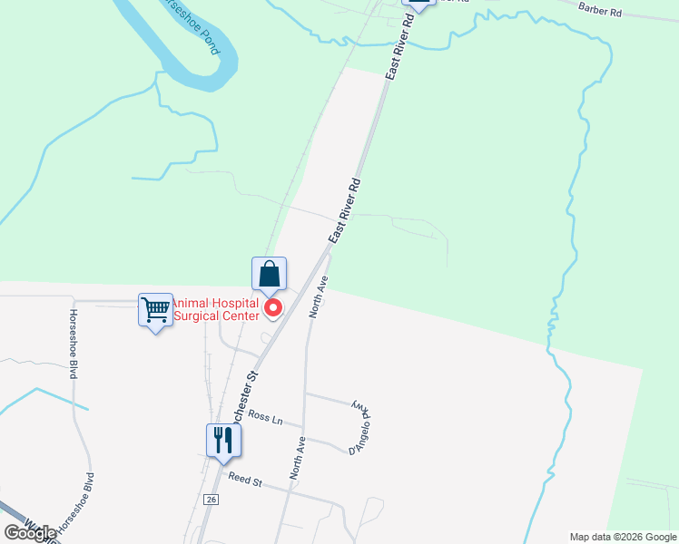 map of restaurants, bars, coffee shops, grocery stores, and more near 440 North Avenue in Avon