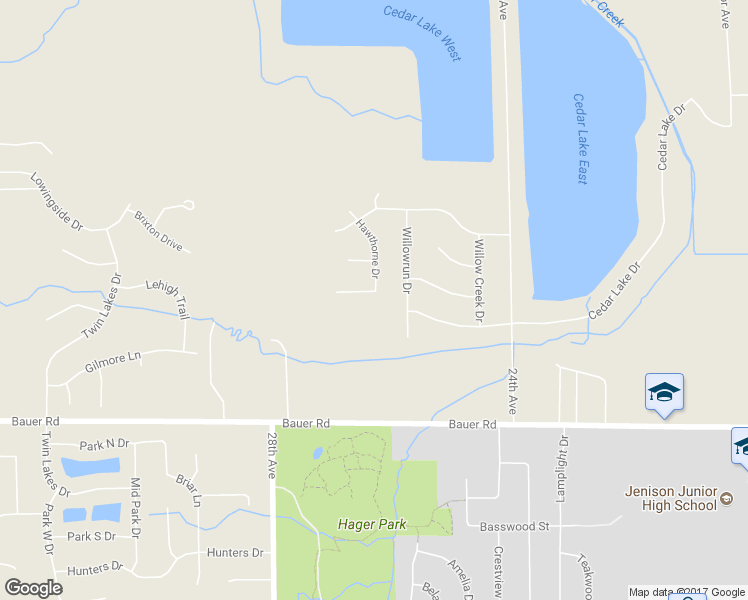 map of restaurants, bars, coffee shops, grocery stores, and more near 2632 Tamarack Drive in Georgetown Township