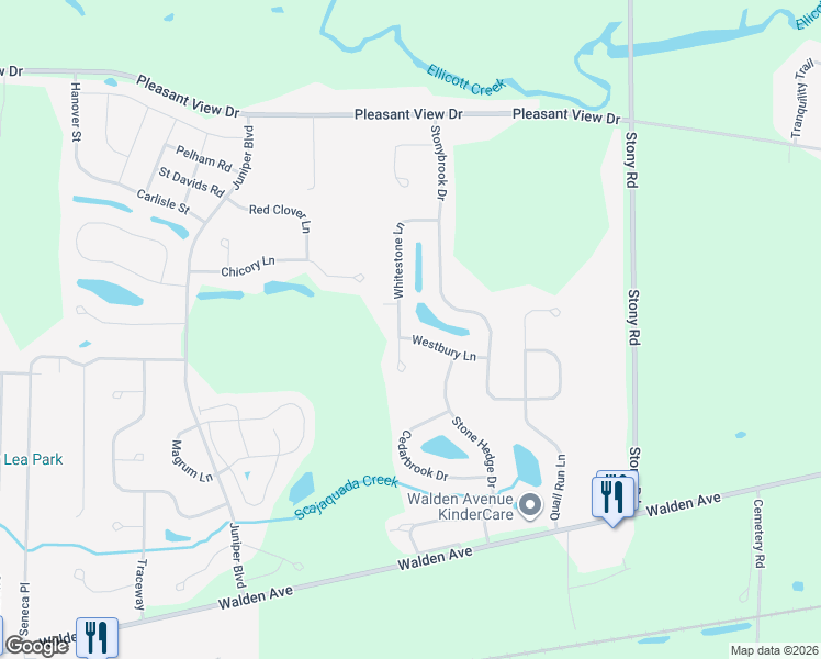 map of restaurants, bars, coffee shops, grocery stores, and more near 13 Westbury Lane in Lancaster