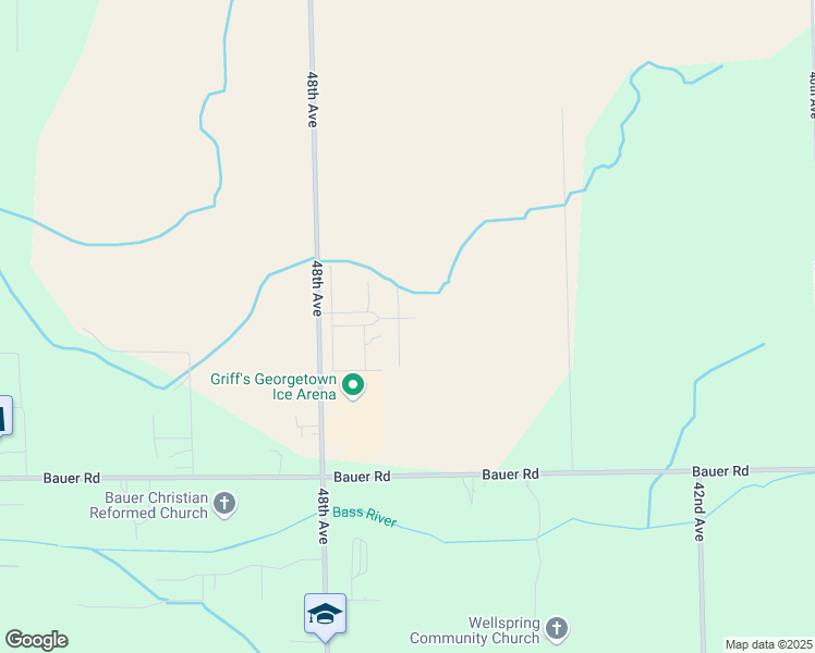 map of restaurants, bars, coffee shops, grocery stores, and more near 4638 Rockport Drive in Hudsonville