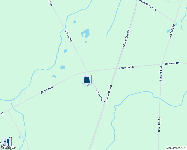 map of restaurants, bars, coffee shops, grocery stores, and more near 2176 Risser Road in Canandaigua