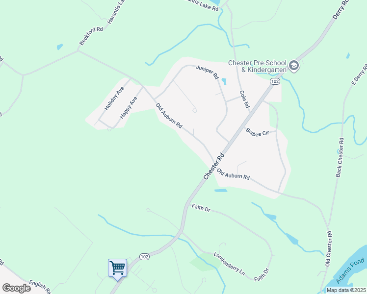 map of restaurants, bars, coffee shops, grocery stores, and more near 44 Old Auburn Road in Derry