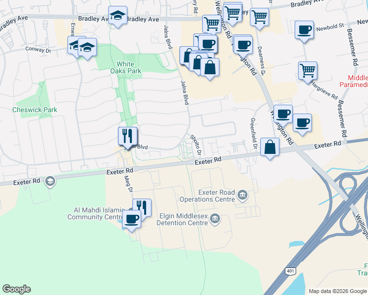 map of restaurants, bars, coffee shops, grocery stores, and more near 51 Sholto Drive in London