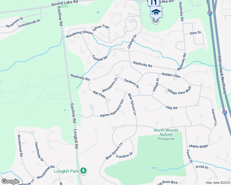 map of restaurants, bars, coffee shops, grocery stores, and more near 15 Northwest Pass in Ballston Lake