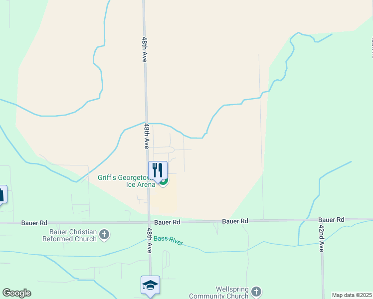 map of restaurants, bars, coffee shops, grocery stores, and more near 4723 Camden Drive in Hudsonville
