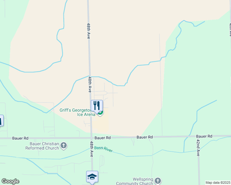 map of restaurants, bars, coffee shops, grocery stores, and more near 4723 Camden Drive in Hudsonville