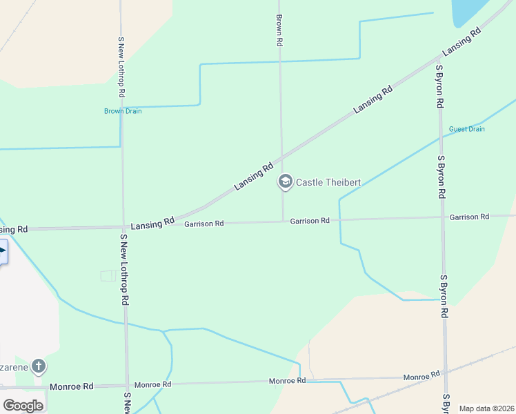 map of restaurants, bars, coffee shops, grocery stores, and more near 10441 Garrison Road in Durand