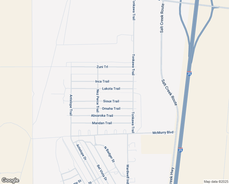 map of restaurants, bars, coffee shops, grocery stores, and more near Lakota Trail in Bar Nunn