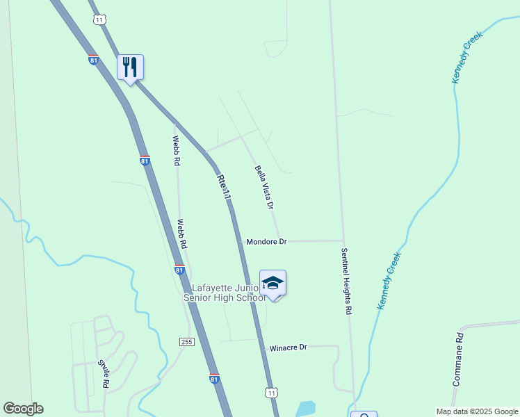 map of restaurants, bars, coffee shops, grocery stores, and more near 3209 Bella Vista Dr in LaFayette