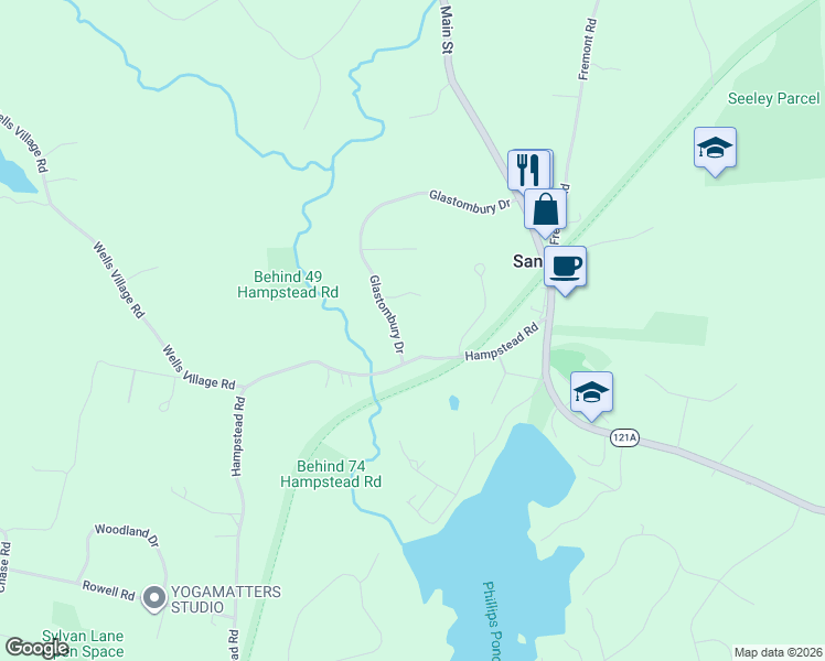 map of restaurants, bars, coffee shops, grocery stores, and more near 7 Glastombury Drive in Sandown