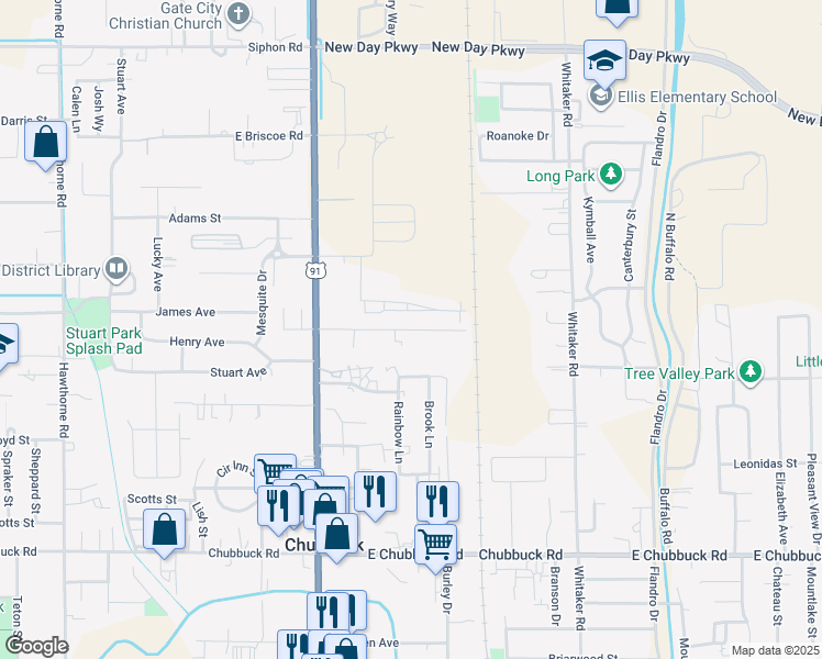 map of restaurants, bars, coffee shops, grocery stores, and more near 234 Highway Avenue in Pocatello
