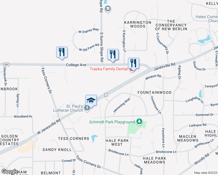 map of restaurants, bars, coffee shops, grocery stores, and more near S65W13808 Sherwood Circle in Muskego
