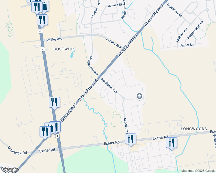 map of restaurants, bars, coffee shops, grocery stores, and more near 61 Middleton Avenue in London