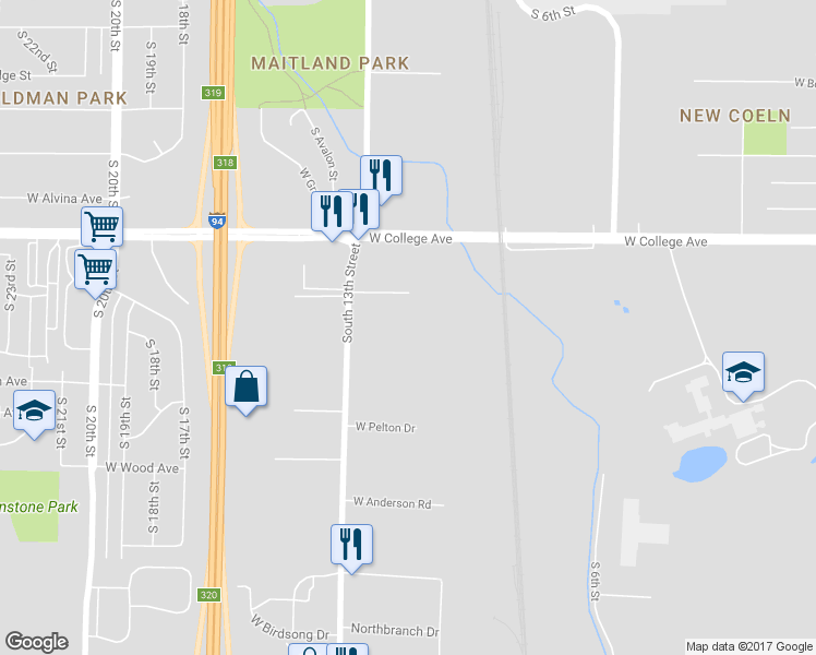 map of restaurants, bars, coffee shops, grocery stores, and more near 6440 South 13th Street in Milwaukee
