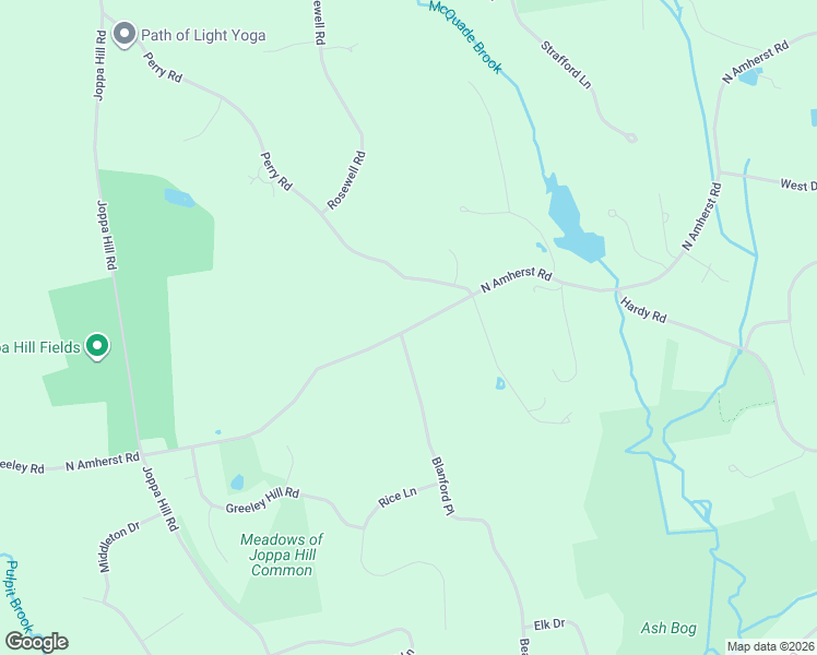 map of restaurants, bars, coffee shops, grocery stores, and more near 301 North Amherst Road in Bedford