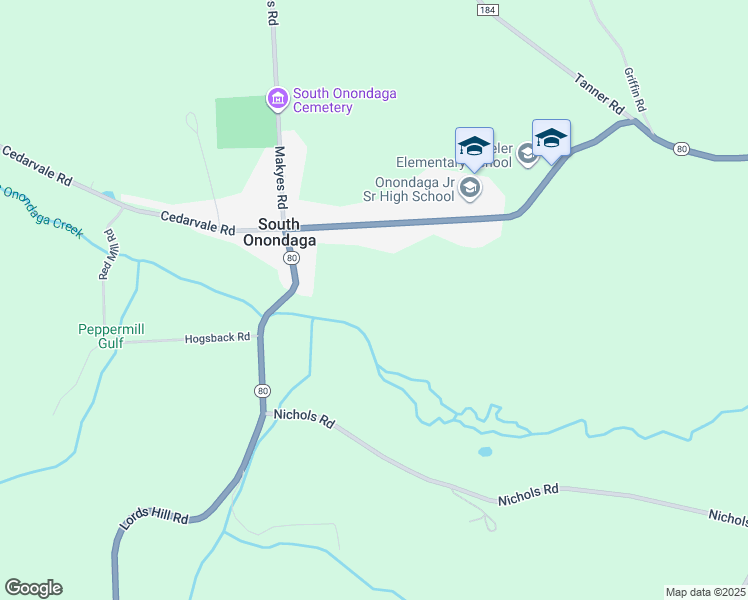 map of restaurants, bars, coffee shops, grocery stores, and more near 4410 S Onondaga Rd in Nedrow