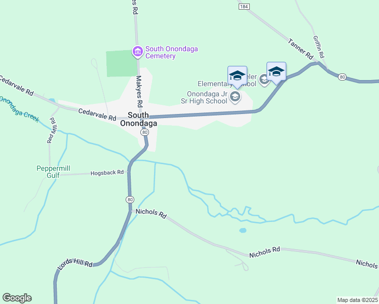 map of restaurants, bars, coffee shops, grocery stores, and more near 4410 South Onondaga Road in Nedrow