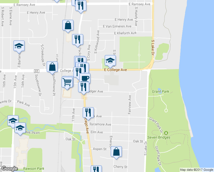 map of restaurants, bars, coffee shops, grocery stores, and more near 200 Saint Sylvester Drive in South Milwaukee