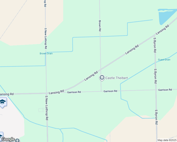 map of restaurants, bars, coffee shops, grocery stores, and more near 10511 Lansing Road in Durand