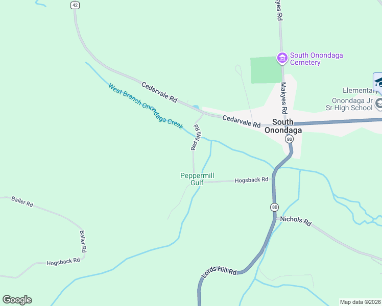 map of restaurants, bars, coffee shops, grocery stores, and more near 3247 Red Mill Road in Nedrow