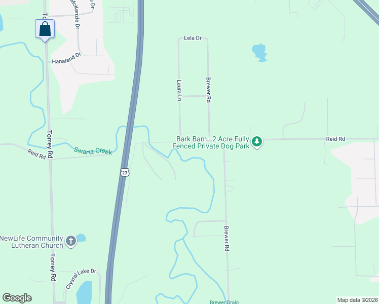 map of restaurants, bars, coffee shops, grocery stores, and more near 2189 West Reid Road in Flint