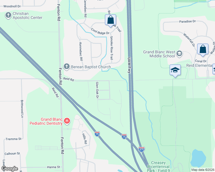 map of restaurants, bars, coffee shops, grocery stores, and more near 1189 Summerset Drive in Grand Blanc