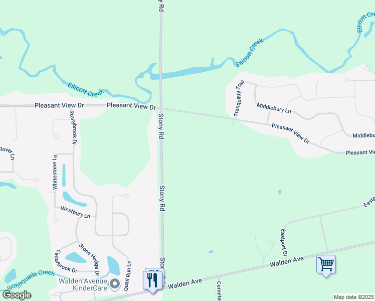 map of restaurants, bars, coffee shops, grocery stores, and more near 601 Pleasant View Drive in Lancaster