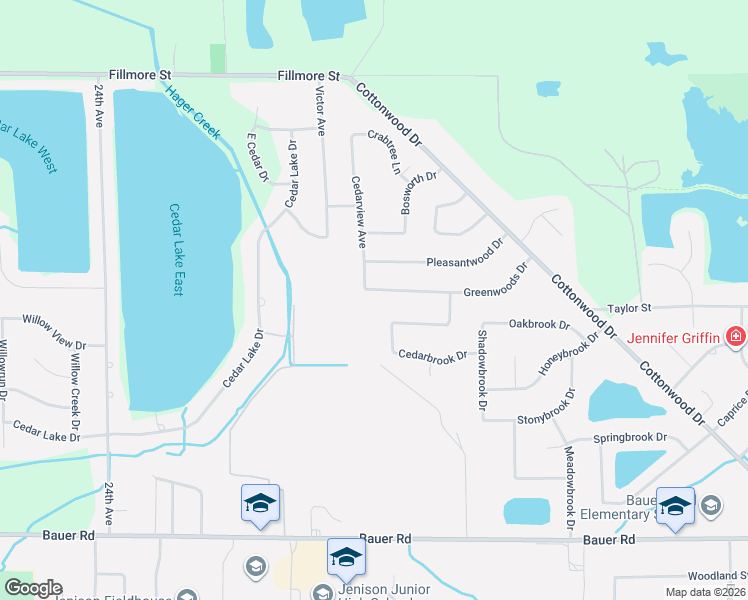 map of restaurants, bars, coffee shops, grocery stores, and more near 1968 Greenwoods Drive in Georgetown Township
