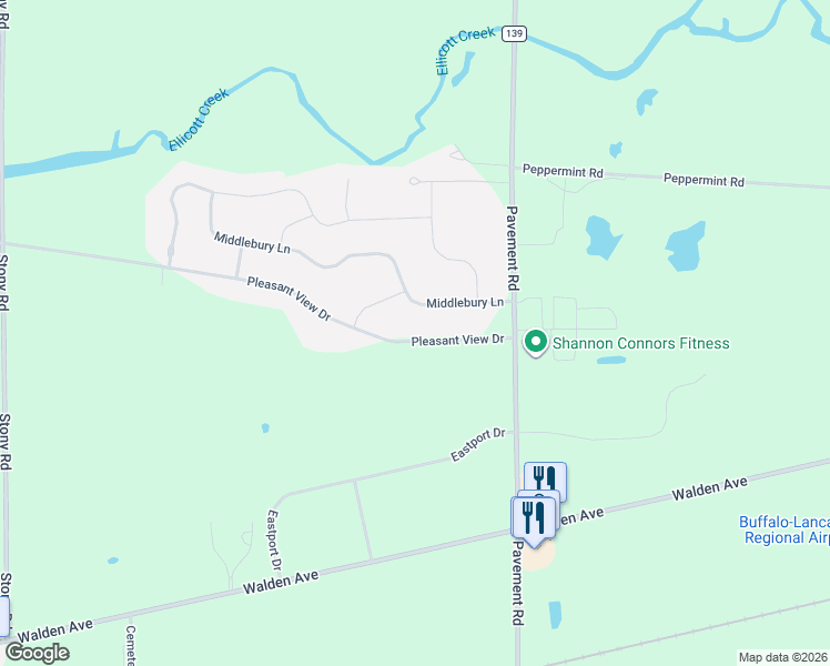 map of restaurants, bars, coffee shops, grocery stores, and more near 694 Pleasant View Drive in Lancaster