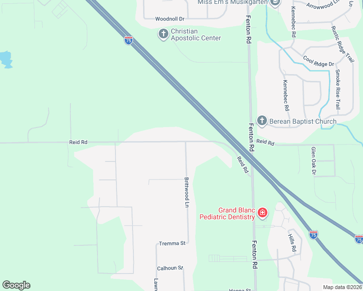 map of restaurants, bars, coffee shops, grocery stores, and more near 1188 West Reid Road in Flint
