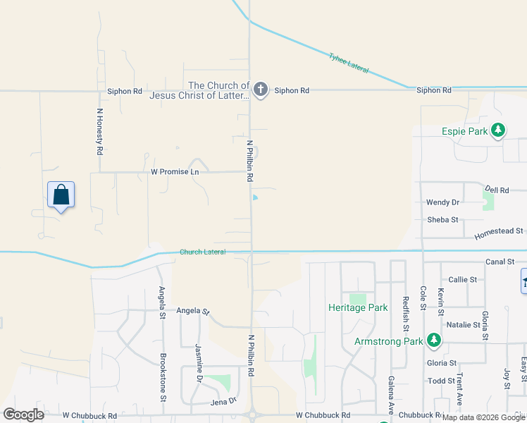 map of restaurants, bars, coffee shops, grocery stores, and more near 11650 North Philbin Road in Pocatello