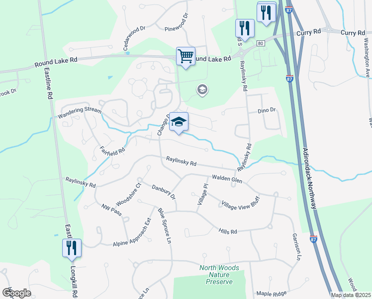 map of restaurants, bars, coffee shops, grocery stores, and more near 6 Tamian Pass in Ballston Lake