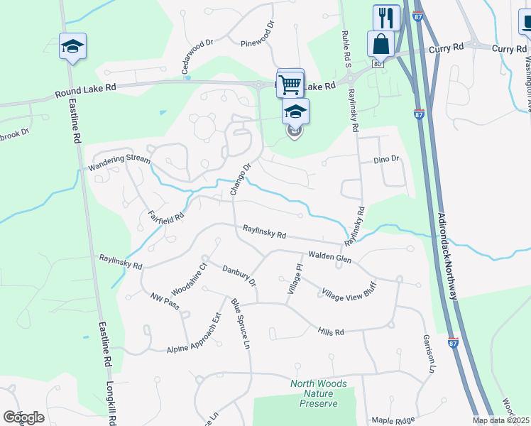 map of restaurants, bars, coffee shops, grocery stores, and more near 6 Tamian Pass in Ballston Lake