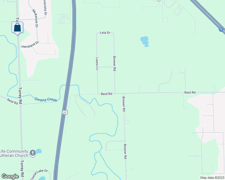 map of restaurants, bars, coffee shops, grocery stores, and more near 2174 W Reid Rd in Flint