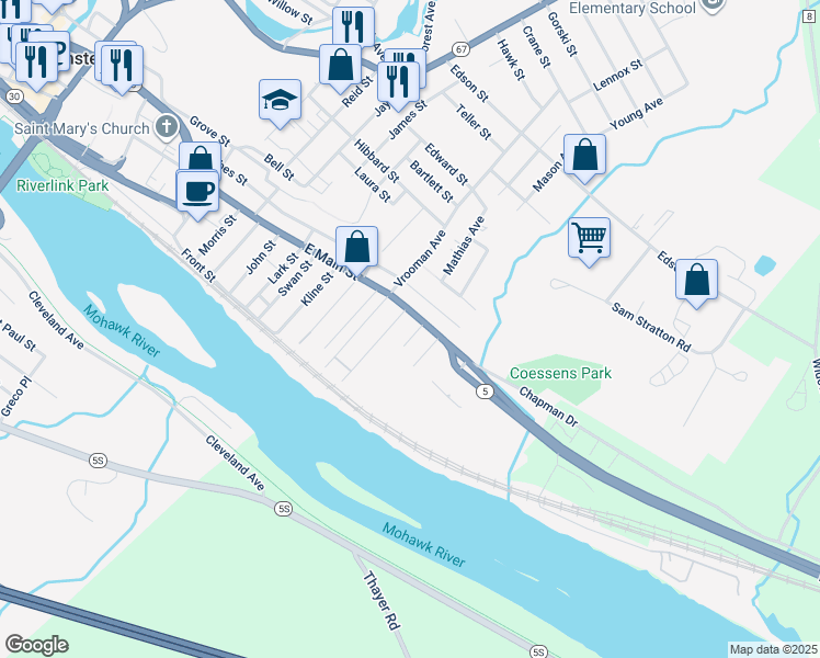 map of restaurants, bars, coffee shops, grocery stores, and more near 3 Sweeney St in Amsterdam