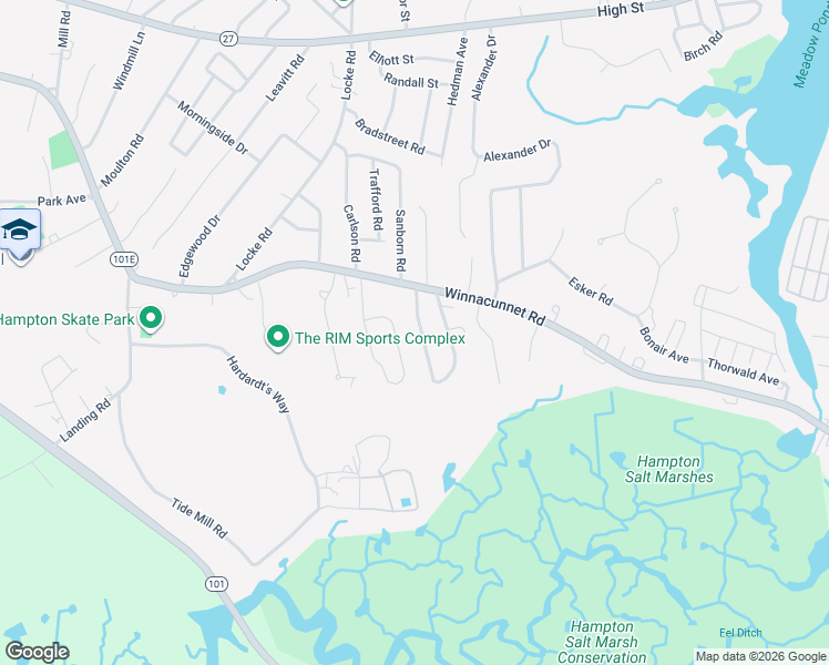 map of restaurants, bars, coffee shops, grocery stores, and more near 6 Richard Street in Hampton