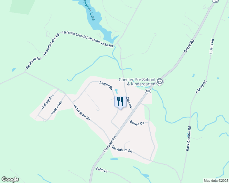 map of restaurants, bars, coffee shops, grocery stores, and more near 15 Juniper Road in Derry