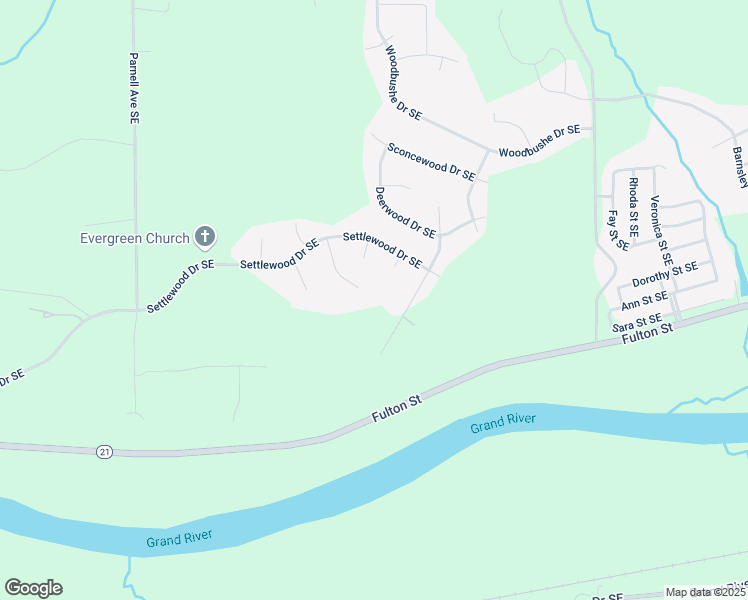 map of restaurants, bars, coffee shops, grocery stores, and more near 1901 Berrywood Drive Southeast in Lowell