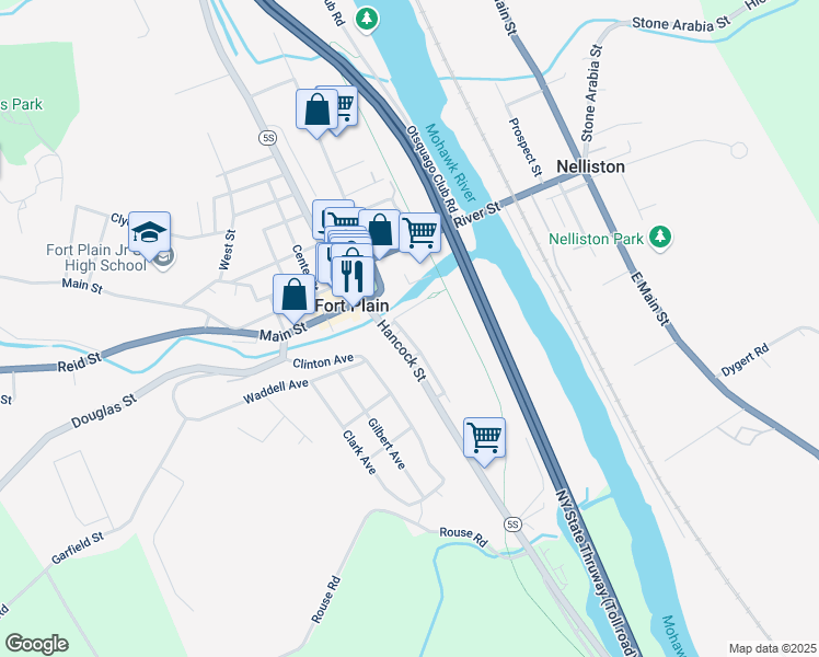 map of restaurants, bars, coffee shops, grocery stores, and more near 4-5 East State Street in Fort Plain