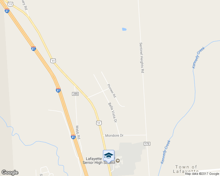 map of restaurants, bars, coffee shops, grocery stores, and more near Pioneer Road in LaFayette