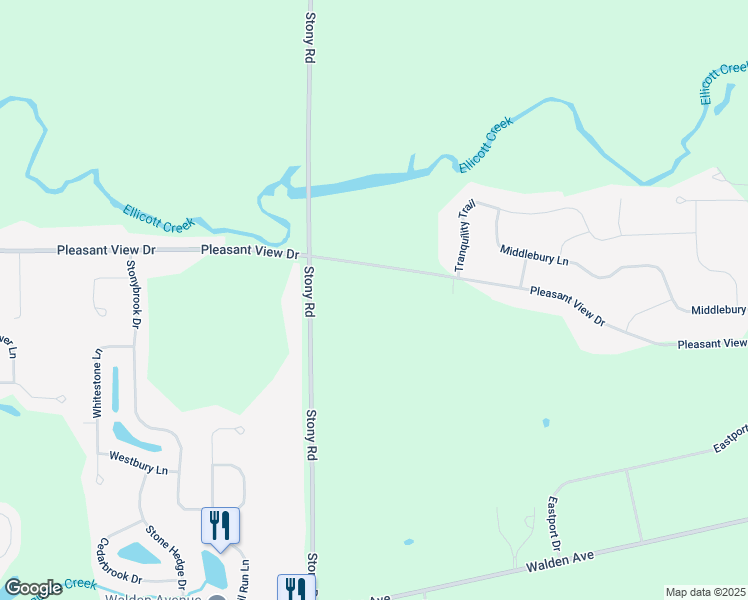 map of restaurants, bars, coffee shops, grocery stores, and more near 601 Pleasant View Drive in Lancaster