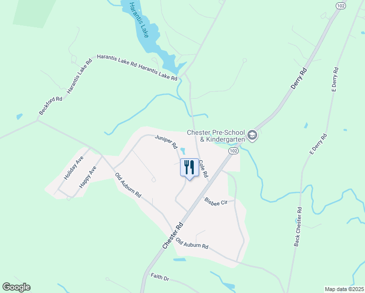 map of restaurants, bars, coffee shops, grocery stores, and more near 15 Juniper Road in Derry